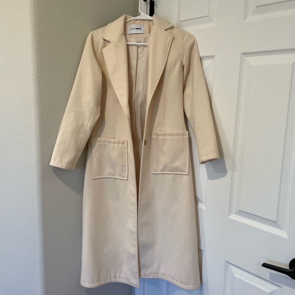 FASHION NOVA cream trench coat